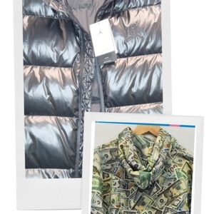 Jordan Metallic Silver Puffer Jacket